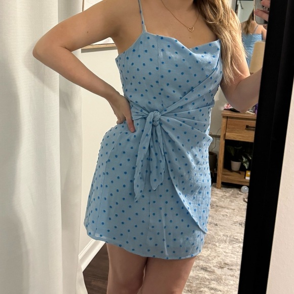 Blue Polka Dot Spring Summer Wrap | Baby Shower / Gender Reveal Dress - Picture 6 of 9